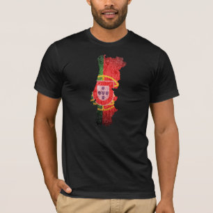 Camiseta Bandera y mapa de Portugal