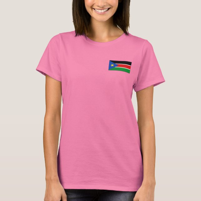 Camiseta Bandera y mapa de Sudán del Sur (Anverso)