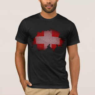 Camiseta Bandera y mapa de Suiza