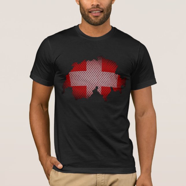 Camiseta Bandera y mapa de Suiza (Anverso)