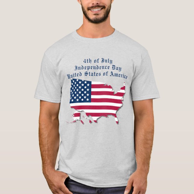 Camiseta Bandera y mapa personalizado de Estados Unidos 4 d (Anverso)