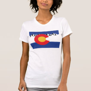 Camiseta Bandera y Montañas Colorado