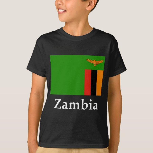 Camiseta Bandera y nombre de Zambia (Anverso)