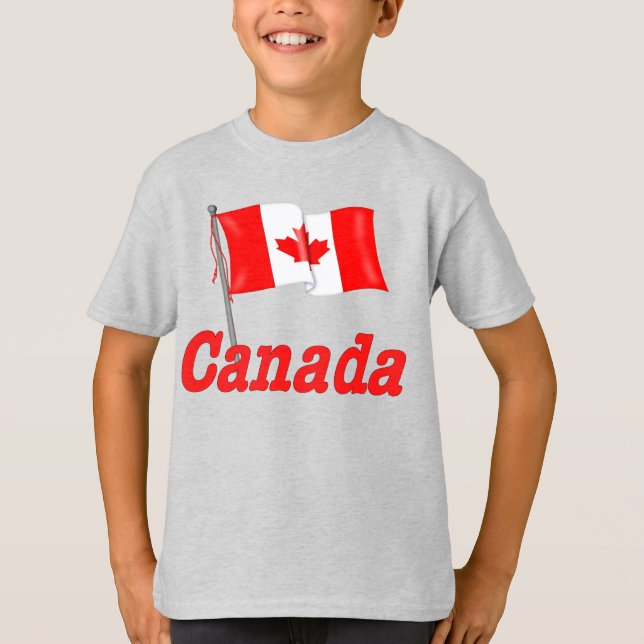Camiseta Bandera y texto canadienses (Anverso)