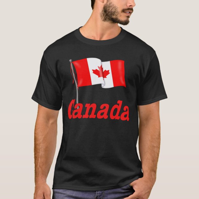 Camiseta Bandera y texto canadienses (Anverso)