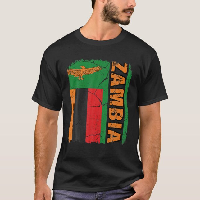 Camiseta Bandera zambiana antigua raíces del orgullo zambia (Anverso)