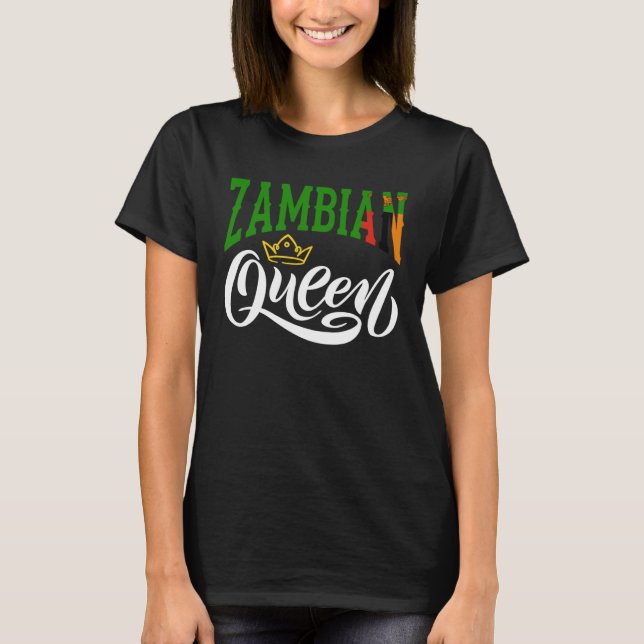 Camiseta Bandera zambiana de Zambia, reina de Zambia (Anverso)