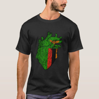 Camiseta Bandera Zambiana Orgullo Zambiano Corazón de Zambi