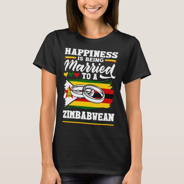 Camiseta Bandera Zimbabuense De Zimbabue Casada Con Un Zimb (Anverso)