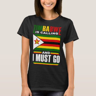 Camiseta Bandera zimbabuense de Zimbabue llama Zimbabue y y