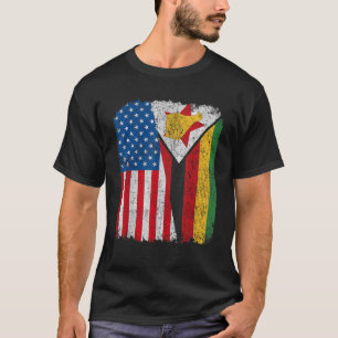 Camiseta Bandera zimbabuense estadounidense mitad EEUU Raíz