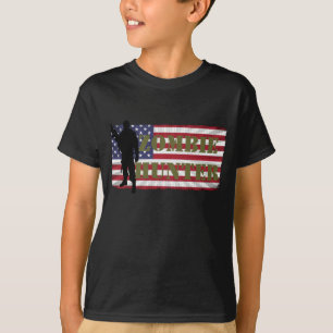 CAMISETA BANDERA ZOMBIE HUNTER AMERICANA