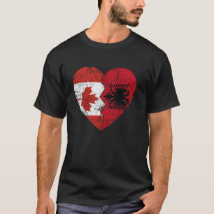 Camiseta Banderas albanesas canadienses corazón Canadá Alba