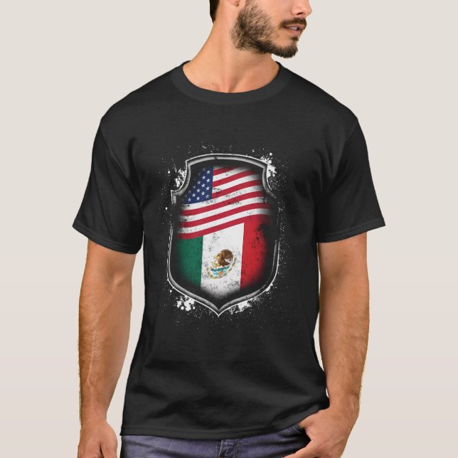 Camiseta Banderas Americanas Mexicanas De México Y América (Anverso)