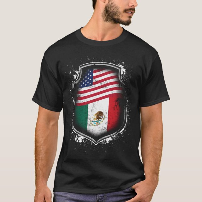 Camiseta Banderas Americanas Mexicanas De México Y América (Anverso)