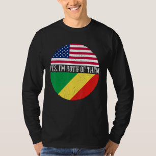 Camiseta Banderas Antiguas De EE. UU. Y Congo Sí, Soy De A