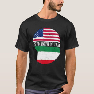Camiseta Banderas Antiguas De EE. UU. Y Kuwait Sí, Soy Ambo