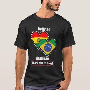 Camiseta Banderas Bolivianas Brasileñas Corazón Qué No Amar