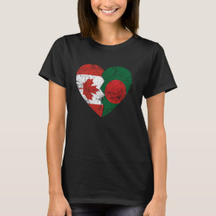 Camiseta Banderas canadienses de BENGALI Corazón Canadá Ban