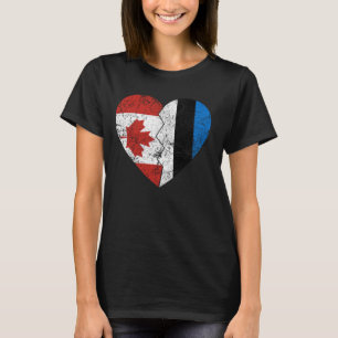 Camiseta Banderas canadienses estonias corazón Canadá Eston