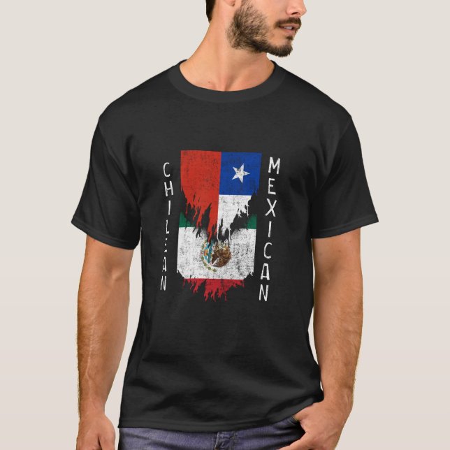 Camiseta Banderas chilenas mexicanas arrancadas en Chile Mé (Anverso)