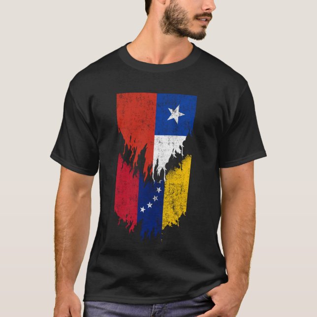 Camiseta Banderas chilenas venezolanas arrancaron en Chile  (Anverso)