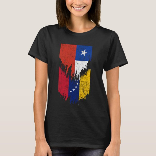 Camiseta Banderas chilenas venezolanas arrancaron en Chile  (Anverso)