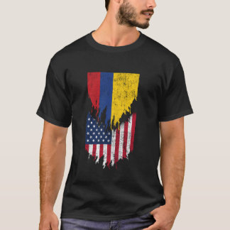 Camiseta Banderas colombianas americanas arrancadas de Colo