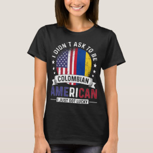 Camiseta Banderas colombianas americanas con bandera de Col