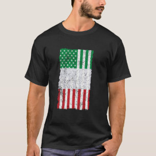 Camiseta Banderas combinadas italoamericanas estampado desg