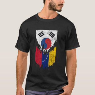Camiseta Banderas coreanas venezolanas arrancadas de Corea