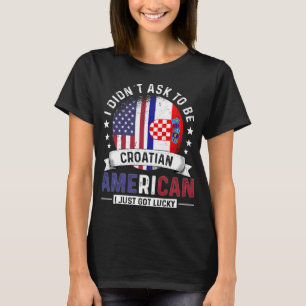 Camiseta Banderas croatas estadounidenses orgullo de bander