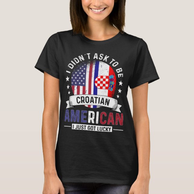 Camiseta Banderas croatas estadounidenses orgullo de bander (Anverso)