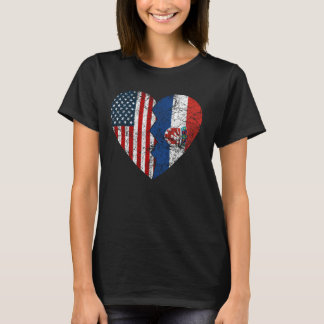 Camiseta Banderas croatas norteamericanas corazón de Estado