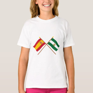 Camiseta Banderas cruzadas de España y Andalucía