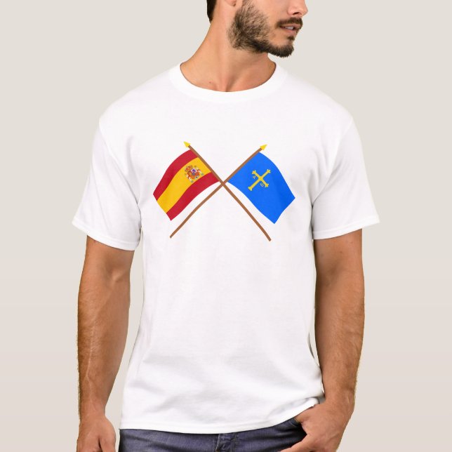 Camiseta Banderas cruzadas de España y de Asturias (Anverso)