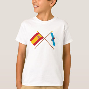 Camiseta Banderas cruzadas de España y de Galicia