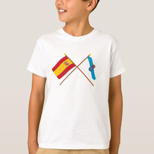 Camiseta Banderas cruzadas de España y Galicia (Anverso)
