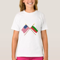 Banderas cruzadas de Estados Unidos y Bulgaria