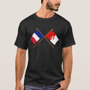 Camiseta Banderas cruzadas de Francia y de Vendée