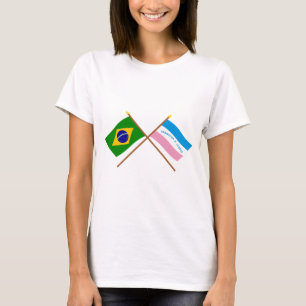 Camiseta Banderas cruzadas del Brasil y de Espírito Santo
