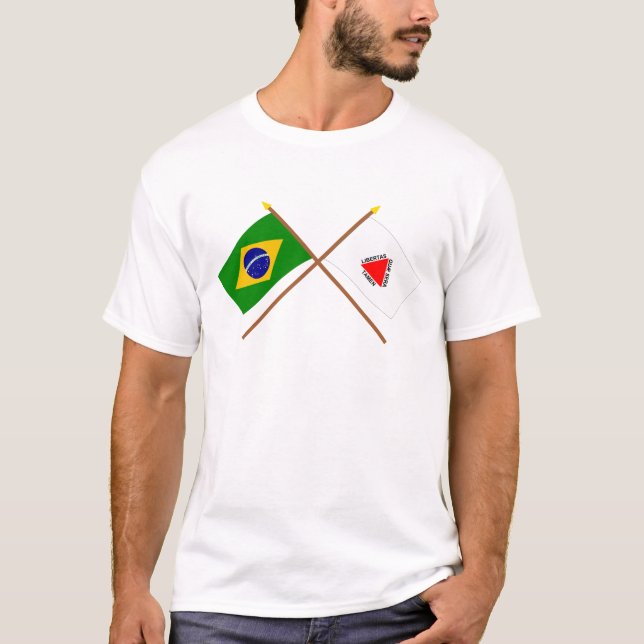 Camiseta Banderas cruzadas del Brasil y del Minas Gerais (Anverso)