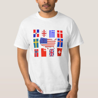 CAMISETA BANDERAS CRUZADAS EN TODO EL MUNDO
