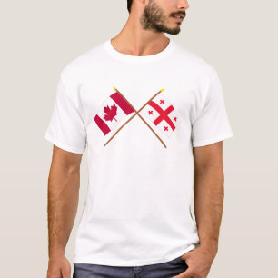 Camiseta Banderas cruzadas república de Canadá y de Georg