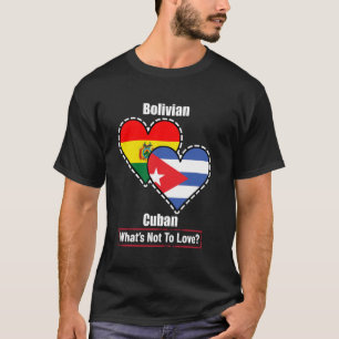 Camiseta Banderas cubanas bolivianas de corazón que no quie