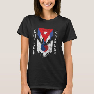 Camiseta Banderas cubanas coreanas arrancaron Cuba a Corea 