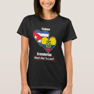 Camiseta Banderas cubanas ecuatorianas de corazón que no qu