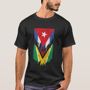 Camiseta Banderas cubanas guyanesas destrozadas en Cuba Guy