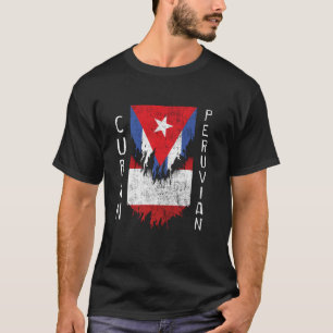 Camiseta Banderas cubanas peruanas arrancaron Cuba Perú