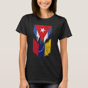 Camiseta Banderas cubanas venezolanas arrancaron Cuba Venez